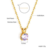 White & Red & Pink & Purple & Green Diamond Round Pendant Necklace 45cm