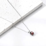 White & Red & Pink & Purple & Green Diamond Round Pendant Necklace 45cm