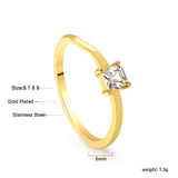 4 Claw Band & Small Square Diamond Ring