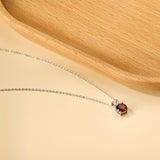 White & Red & Pink & Purple & Green Diamond Round Pendant Necklace 45cm