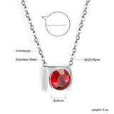 Necklace with 5 colors in square setting 42+5cm