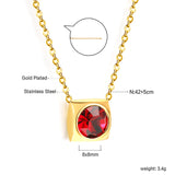 Necklace with 5 colors in square setting 42+5cm