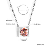 Necklace with 5 colors in square setting 42+5cm