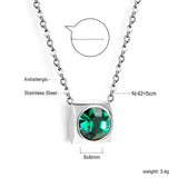 Necklace with 5 colors in square setting 42+5cm