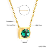 Necklace with 5 colors in square setting 42+5cm