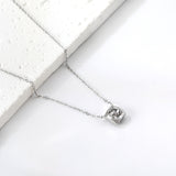 Necklace with 5 colors in square setting 42+5cm