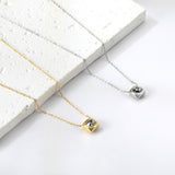 Necklace with 5 colors in square setting 42+5cm