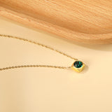 Necklace with 5 colors in square setting 42+5cm