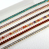 5*3.5mm Oval White/Purple/Red/Pink/Aquamarine/Mixed Color Genuine Zirconium Clasp Bracelet 17cm Steel/Gold