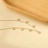 7 Half White Pearls Pendant Necklace 40+5cm