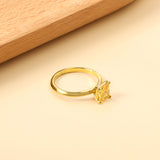 4 Prong Band & Yellow Square Diamond Ring