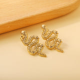 Snake with 3 White Diamonds Earrings 14.6*31.4mm