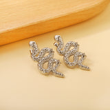 Snake with 3 White Diamonds Earrings 14.6*31.4mm