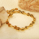 Thick 2*W14*H6mm 8-letter clasp accessory bracelet 17+3+6mm round tail plate Gold color