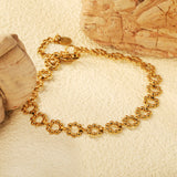 7.2mm seven beads wreath accessory bracelet 17+3+6mm round tail plate Gold color