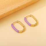 U-Shape Single White/Black/Purple/Pink/Lake Blue Drop Earrings 15.7*20.7*2.5mm