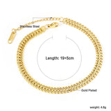 Double Spell Matching Chain Bracelet 19+5cm Golden