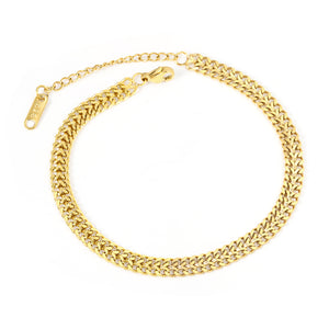 Double Spell Matching Chain Bracelet 19+5cm Golden