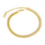 Double Spell Matching Chain Bracelet 19+5cm Golden