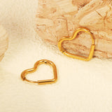 Heart-shaped loop ear wires 2*20*17.2mm steel color gold color