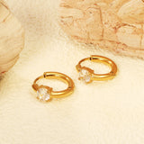 5.3mm round 4-prong white zirconium ear clips 2.5*11mm inner diameter steel color gold color