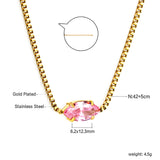 2024 New year 12 different colors diamond pendant necklace 42+5cm