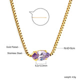 2024 New year 12 different colors diamond pendant necklace 42+5cm