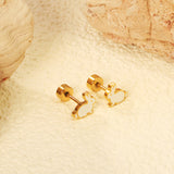 Screw plug 0.8*8mm needle bunny with white drip earrings 7*6.7mm gold color