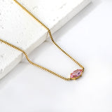 2024 New year 12 different colors diamond pendant necklace 42+5cm