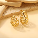 Teardrop with Irregular Cutout Earrings 21.4*35mm