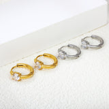 5.3mm round 4-prong white zirconium ear clips 2.5*11mm inner diameter steel color gold color