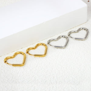 Heart-shaped loop ear wires 2*20*17.2mm steel color gold color