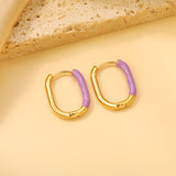 U-Shape Single White/Black/Purple/Pink/Lake Blue Drop Earrings 15.7*20.7*2.5mm