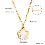 2024 New Year Peach Blossom Shape with White Shell Pendant Necklace 45+5cm