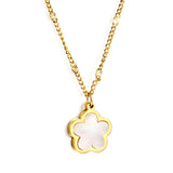 2024 New Year Peach Blossom Shape with White Shell Pendant Necklace 45+5cm