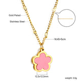 2024 New Year Peach Blossom Shape with White Shell Pendant Necklace 45+5cm