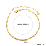 3.6mm embossed round cake accessory anklet 22+6cm