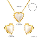 17.9*17.7mm Loose Beads Edged Heart with White Cat's Eye Stones Set