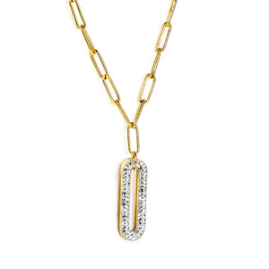 Collier avec pendentif en diamant et argile blanche, long cercle du nouvel an 2024, 50 + 5cm