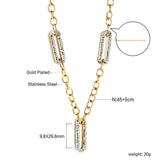 Spring 2024 3 long circle with edge white clay diamond pendant necklace 45+5cm