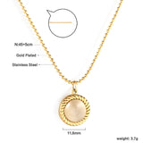 Round Twist Trim with White Cat's Eye Pendant 11.6mm Necklace 45+5cm