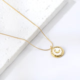 2024 New Year Round with White Shell Moon Pendant Necklace 40+5cm