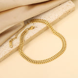 Double Spell Matching Chain Bracelet 19+5cm Golden