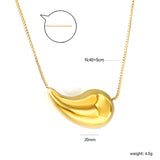 20mm & 25mm Water Drop Oval Pendant Necklace 40+5cm