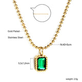 Collier pendentif diamants blancs et diamants verts, 3 styles du nouvel an 2024, 44 + 5cm