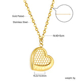 2024 New Year Forever Heart Mesh Pendant Necklace 40+5cm