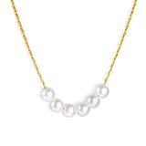 2024 New Year 6 White Pearls Pendant Necklace 41+5cm