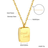 2024 New Year Good Luck Rectangle Pendant Necklace 40+5cm