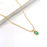 2024 New Year 3 Styles White Diamonds with Green Diamonds Pendant Necklace 44+5cm