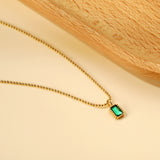 Collier pendentif diamants blancs et diamants verts, 3 styles du nouvel an 2024, 44 + 5cm